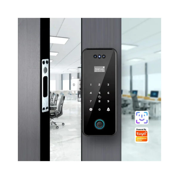 serrure intelligente reconnaissance faciale pour porte en verre 1