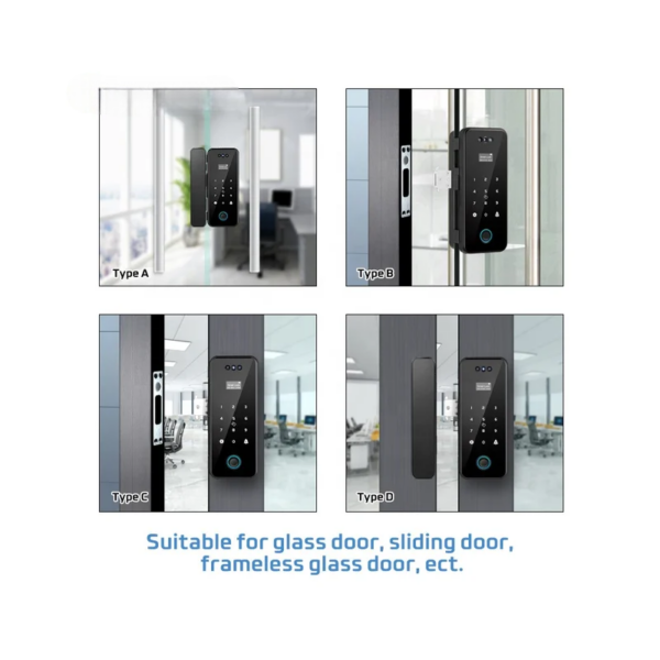 serrure intelligente reconnaissance faciale pour porte en verre 2