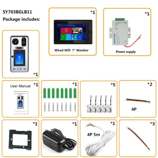 visiophone sans fil avec reconnaissance faciale et lecteur d empreintes digitales 1